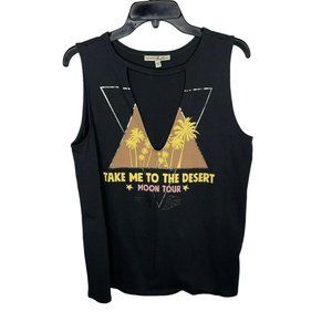 NEW Express Gray Take Me To The Desert Moon Tour Cut Out Tank Top
